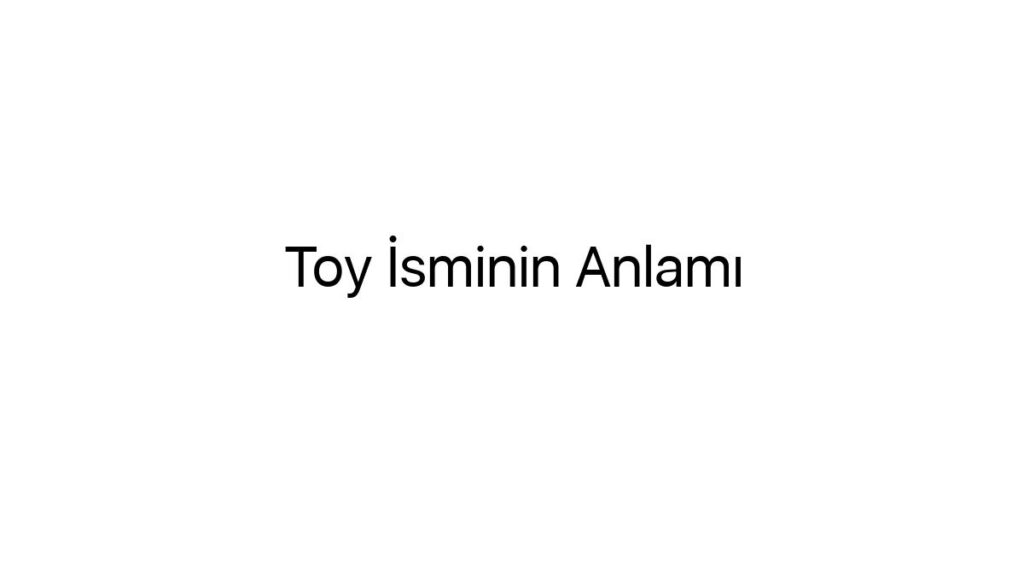 toy-isminin-anlami-38400
